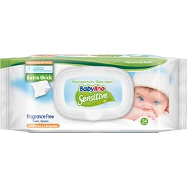 Babylino Sensitive Μωρομάντηλα Χωρίς Άρωμα με Χαμομήλι, με Καπάκι, 54 τεμαχίων