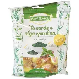 Carraro Καραμέλες Για Το Λαιμό Με Πράσινο Τσάι & Σπιρουλίνα 100gr