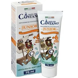 Pasta Del Capitano Junior Toothpaste +6 Years Soft Mint Παιδική Οδοντόπαστα Με Γεύση Απαλή Μέντα 75ml