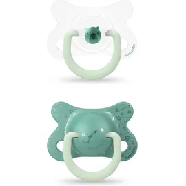 Suavinex Ανατομική Πιπίλα Σιλικόνης Φωσφοριζέ Night & Day Green Bear 0-6m 2τμχ