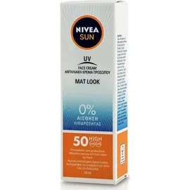 NIVEA Sun UV Face Cream Mat Look SPF50, Αντηλιακή για Λιπαρές Επιδερμίδες 50ml