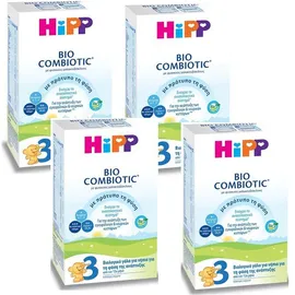 Hipp No 3,Γάλα σε Σκόνη Bio Combiotic, 12m+ 4x600gr