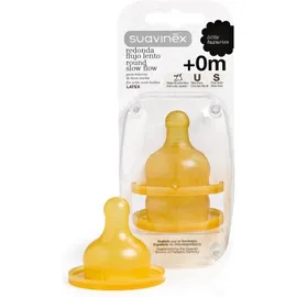 SUAVINEX Θηλή από καουτσούκ ρυθμιζόμενης ροής 0+m Anti-colic για μπιμπερό One Size U, Slow Flow (2 τεμάχια) code 3153002