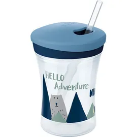 NUK - Action Cup "Hello Adventure" Ποτηράκι με Καλαμάκι (Nr.10255502) - 230ml - μπλέ