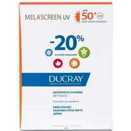 Ducray Melascreen UV SPF50 Light Cream Dry Touch Brown Spots Normal to Combination Skin 2x40ml -20%