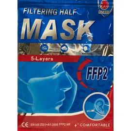 Rusbek FFP2 Μάσκες Χωρίς Βαλβίδα Εκπνοής 2 Τεμάχια σε Σακουλάκι με Zip