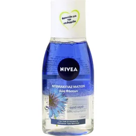 Nivea Double Effect Cornflower Eye Make Up Remover Νερό Ντεμακιγιάζ Ματιών Διπλή Δράσης 125ml
