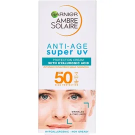 Garnier Ambre Solaire Advanced Sensitive Anti-Age SPF50 Sunscreen & Anti-Wrinkle Face Cream With Hyaluronic Acid 50ml