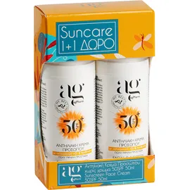 Ag Pharm PROMO Αντηλιακή Κρέμα Προσώπου SPF50+ Χωρίς Χρώμα 2x50ml