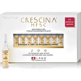 Labo Crescina HFSC 100% 200 Woman Θεραπεία για τη ΓυναικείαΤριχόπτωση σε Αρχικό Στάδιο 20 αμπούλες x 3.5ml