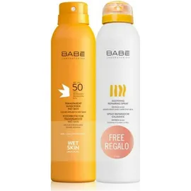 Babe Laboratorios Transparent Suncreen Wetskin SPF50 200ml & Soothing Repairing Spray 200ml