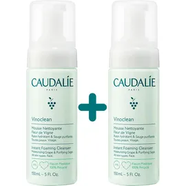 Caudalie Vinoclean Instant Foaming Cleanser Απαλός Αφρός Καθαρισμού Προσώπου 2x150ml