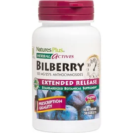Nature's Plus Herbal Actives Bilberry 100mg Extended Release 30tabs