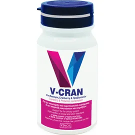 Vencil V-Cran Cranberry & Προβιοτικά Συμπλήρωμα Διατροφής για την Υποστήριξη του Ουροποιητικού Συστήματος & την Αποφυγή Μυκητιάσεων & Λοιμώξεων 60 κάψ