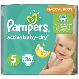 Πάνες Pampers Active Baby-Dry Μέγεθος 5 (Junior) 11-18Kg, 36τεμ