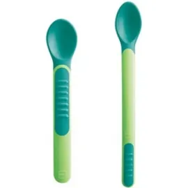 Mam Heat Sensitive Spoons + Cover Πράσινο 6m+ 2τμχ