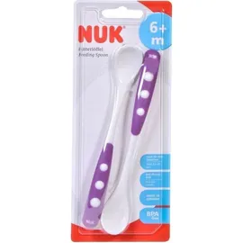 Nuk Easy Learning Κουτάλι Φαγητού Μωβ, 6m+ 2τμχ