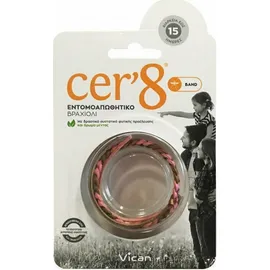 Vican Cer'8 Band Εντομοαπωθητικό Βραχιόλι Καφέ-Ροζ 1τμχ