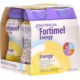 Nutricia Fortimel Energy Βανίλια Θρεπτικό &amp; Υψηλής Ενέργειας Συμπλήρωμα Διατροφής, 4 x 200ml