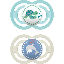 Mam Perfect Πιπίλες Σιλικόνης 16+ μηνών, (Τιρκουάζ και Λευκό) 2τμχ
