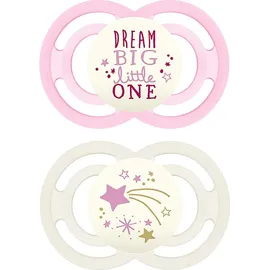 Mam Perfect Night Πιπίλες Σιλικόνης 6-16 μηνών 226S , (Ροζ και Κρέμ) 2τμχ