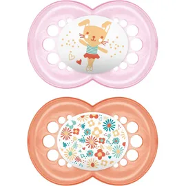 Mam Original Ορθοδοντική Latex (ρόζ &amp; πορτοκαλί) 6-16m+ 2τμχ