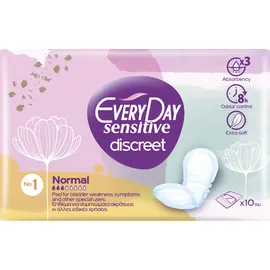 Everyday Discreet Normal Pads No1 Σερβιέτες Μεγαλύτερου Μήκους Χωρίς Φτερά 3 Σταγόνες 10 Τεμάχια