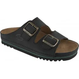 Scholl Air Bag Ανδρικές Ανατομικές Δερμάτινες Παντόφλες Μαύρες N44 [F215311004]