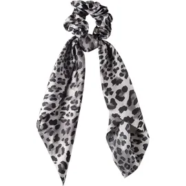 Dalee Hair Scrunchie με Κορδέλα Λεοπάρ Άσπρο-Μαύρο