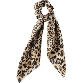 Dalee Hair Scrunchie με Κορδέλα Λεοπάρ Μπεζ-Μαύρο