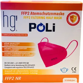 HG Poli FFP2 NR Ροζ Μάσκες Χωρίς Βαλβίδα Εκπνοής 10 Τεμάχια σε Κουτί
