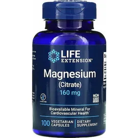 Life Extension Magnesium Citrate 160mg Συμπλήρωμα Διατροφής για την Φυσιολογική Λειτουργία των Μυών 100 Φυτικές Κάψουλες