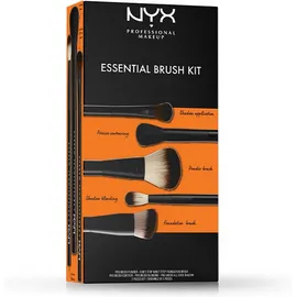NYX PM Set Essential Brush Kit Pro Brush Powder & Shadow Application & Precise Contouring & Shadow Blending & Foundation Brush