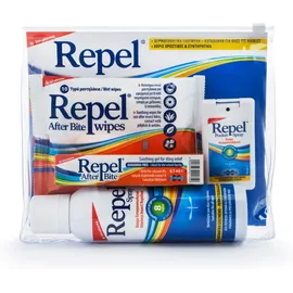 Uni Pharma Repel Survivor Set Repel Spray Άοσμο Εντομοαπωθητικό 150ml & Repel After bite gel για τα τσιμπήματα 6.5ml & Repel After Bite Wipes Καταπραϋντικά μαντηλάκια για μετά το τσίμ