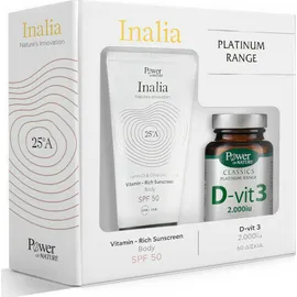 Power Health Set Inalia Vitamin Rich Dunscreen Body SPF50 &  Power Health D-vit3 2000iu 60 tabs