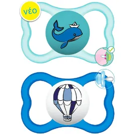 MAM Supreme Night με Θηλή Σιλικόνης 16m+ με Θήκη [295S] 2 Τεμάχια [Για Αγοράκι]