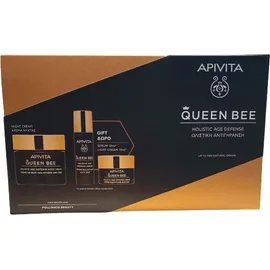 Apivita Queen Bee Holistic Age Defence Cream 50ml, Night Cream 15ml & Serum 10ml