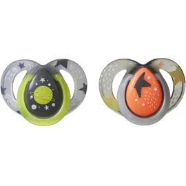 Tommee - Tippee TT Night Sthr Se Ru Cee Πιπίλες Σιλικόνης Night Unisex 6-18m+ 2 Τεμάχια