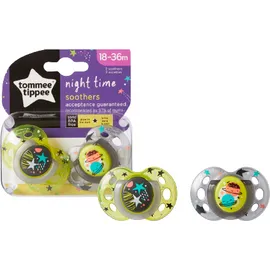 Tommee - Tippee TT CTN Night Sthr Se Ru Πιπίλες Σιλικόνης Night Unisex 18-36m+ 2 Τεμάχια