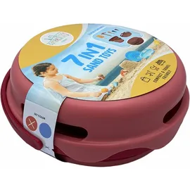 COMPACTOYS 7 in 1 Sand Toys, Κουβαδάκι & Παιχνίδια για Άμμο, Ροζ - 7τεμ