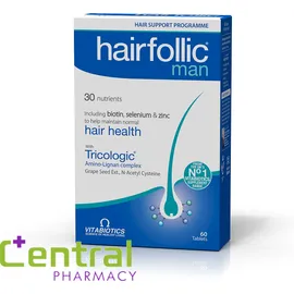 Συμπλήρωμα Διατροφής για Άνδρες που Δρα & Ενισχύει την Υγεία του Τριχωτού της Κεφαλής Wellman Hairfolic Man Vitabiotics 60tabs