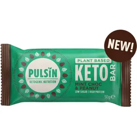 Μπάρα Πρωτεΐνης με Σοκολάτα Μέντα & Φυστίκια Κετογονικής Δίαιτας Keto Mint Choc & Peanut Pulsin 50 gr