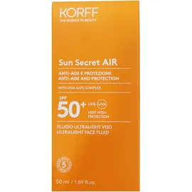 Αντηλιακή Ρευστή Κρέμα Προσώπου Προστασίας και Αντιγήρανσης SPF50 Sun Secret Air Anti-Age Ultralight Face Fluid SPF 50 Korff 50 ml