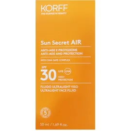 Αντηλιακή Ρευστή Κρέμα Προσώπου Προστασίας και Αντιγήρανσης SPF30 Sun Secret Air Anti-Age Ultralight Face Fluid SPF 30 Korff 50 ml
