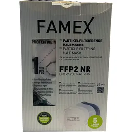 Famex Μάσκες Λευκές FFP2 NR Προστασία άνω των 98% Χωρίς Βαλβίδα Εκπνοής 10 Τεμάχια σε Κουτί