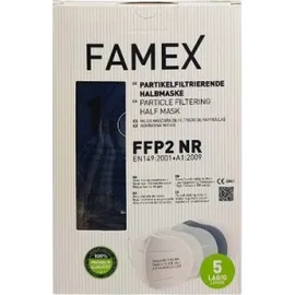 Famex Μάσκες Μπλε FFP2 NR Προστασία άνω των 98% Χωρίς Βαλβίδα Εκπνοής 10 Τεμάχια
