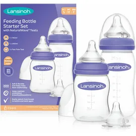 Lansinoh Starter Set Feeding Bottle Μπιμπερό Πλαστικό 240ml & 160ml