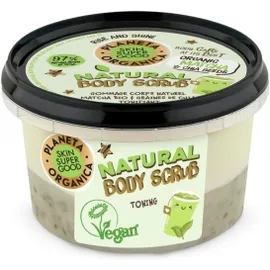 Skin Super Good, Φυσικό απολεπιστικό σώματος Τόνωσης «Toning», Πράσινο τσάι Matcha & Σπόρους Τσία, 250ml