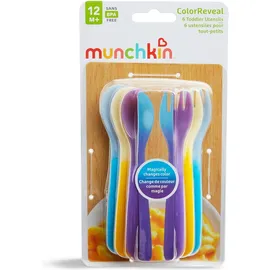 MUNCHKIN Color Reveal Forks & Spoons 12M+, Κουτάλια & Πιρούνια που Αλλάζουν Χρώμα - 6τεμ