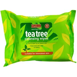 Beauty Formulas Tea Tree Cleansing Wipes Μαντηλάκια Ντεμακιγιάζ 30 Τεμάχια